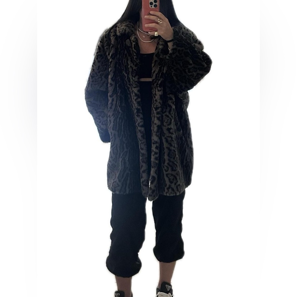 STYLE VI LTD Vintage Faux Fur Coat – Oversized Animal Print Luxe & Rare size XL
